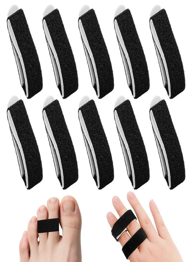ECNHIVE 10PCS Buddy Finger Straps, 5.5X0.5'' Finger Buddy Straps Tape for Pinky Finger, Finger Tape & Finger Wrap for Swollen Finger Support Washable and Reusable - Image 1